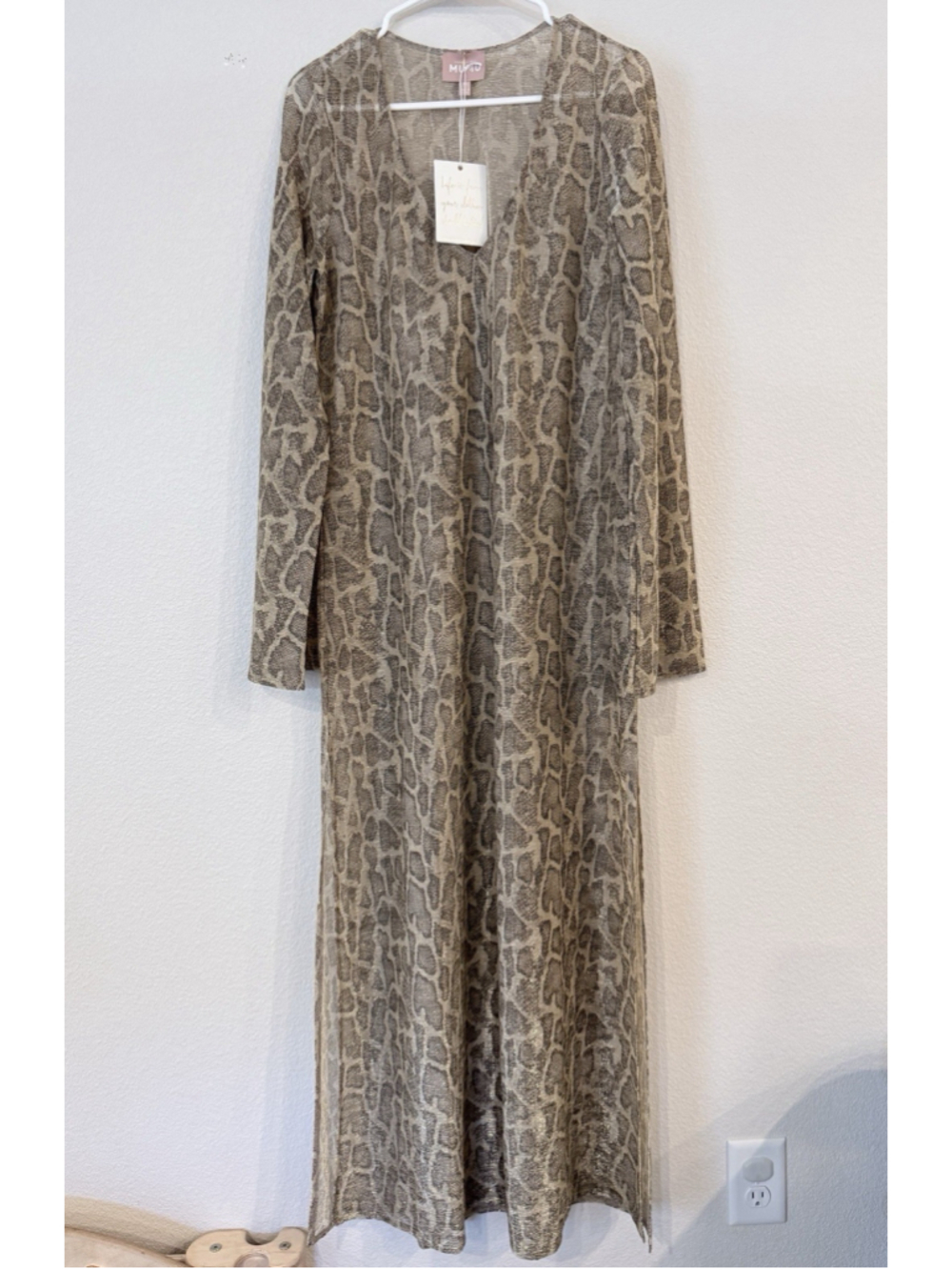 Show Me Your Mumu Metallic Snake Print Maxi Dress Swim Cover M NWT Resortwear